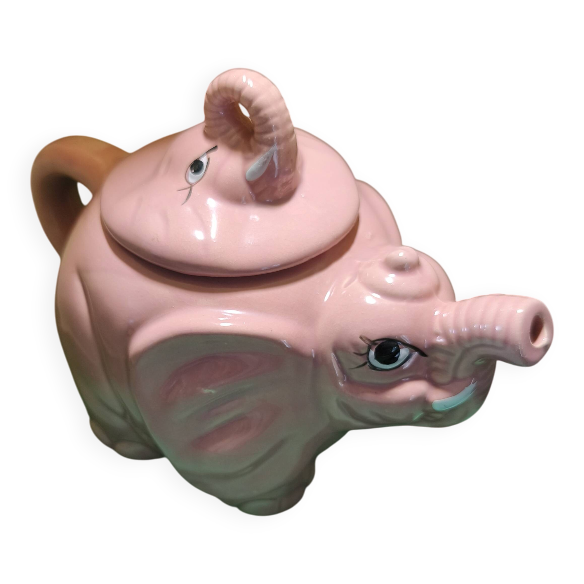 Pink porcelain elephant teapot