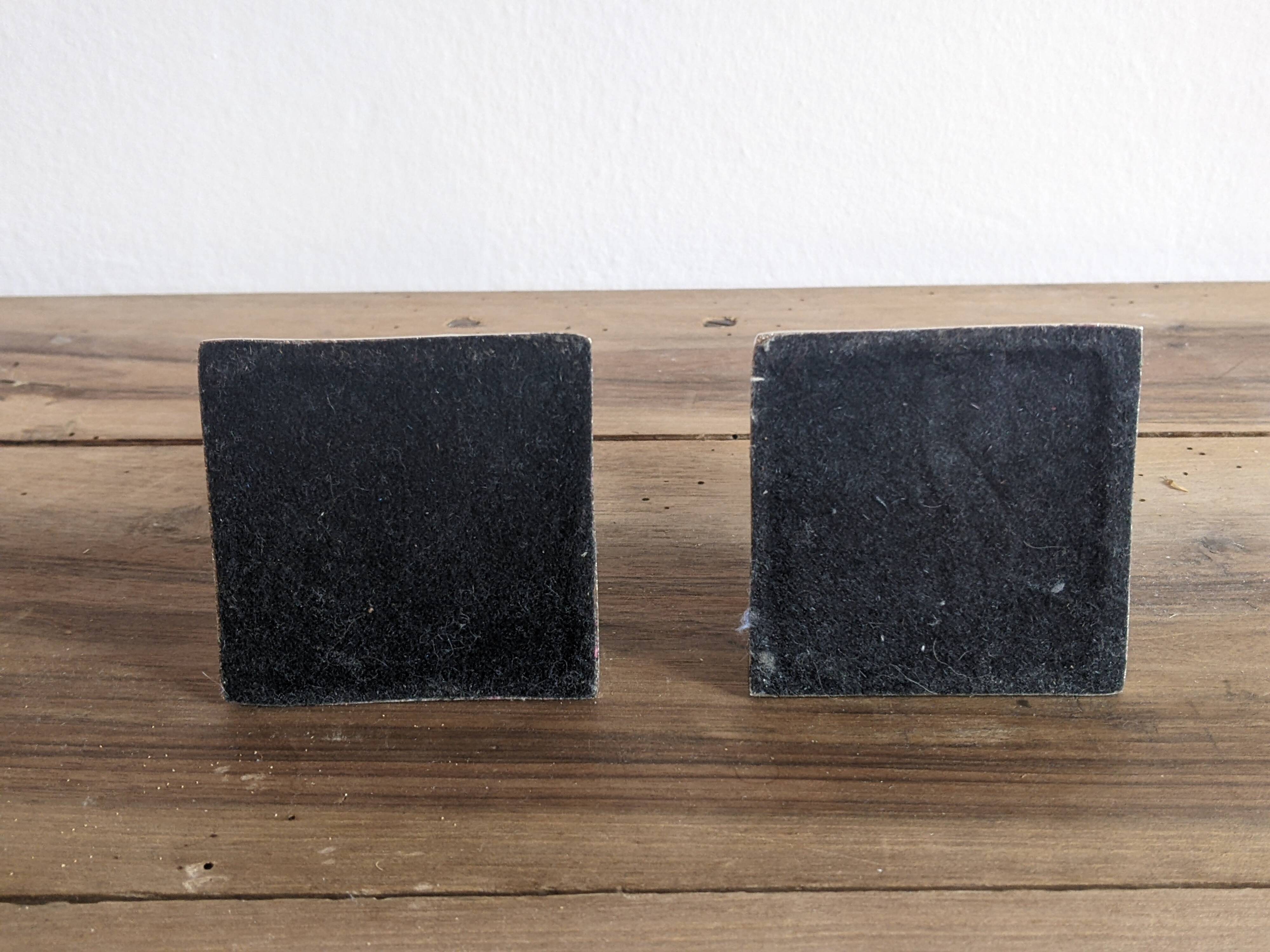 Pair of silver metal candlesticks