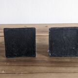 Pair of silver metal candlesticks