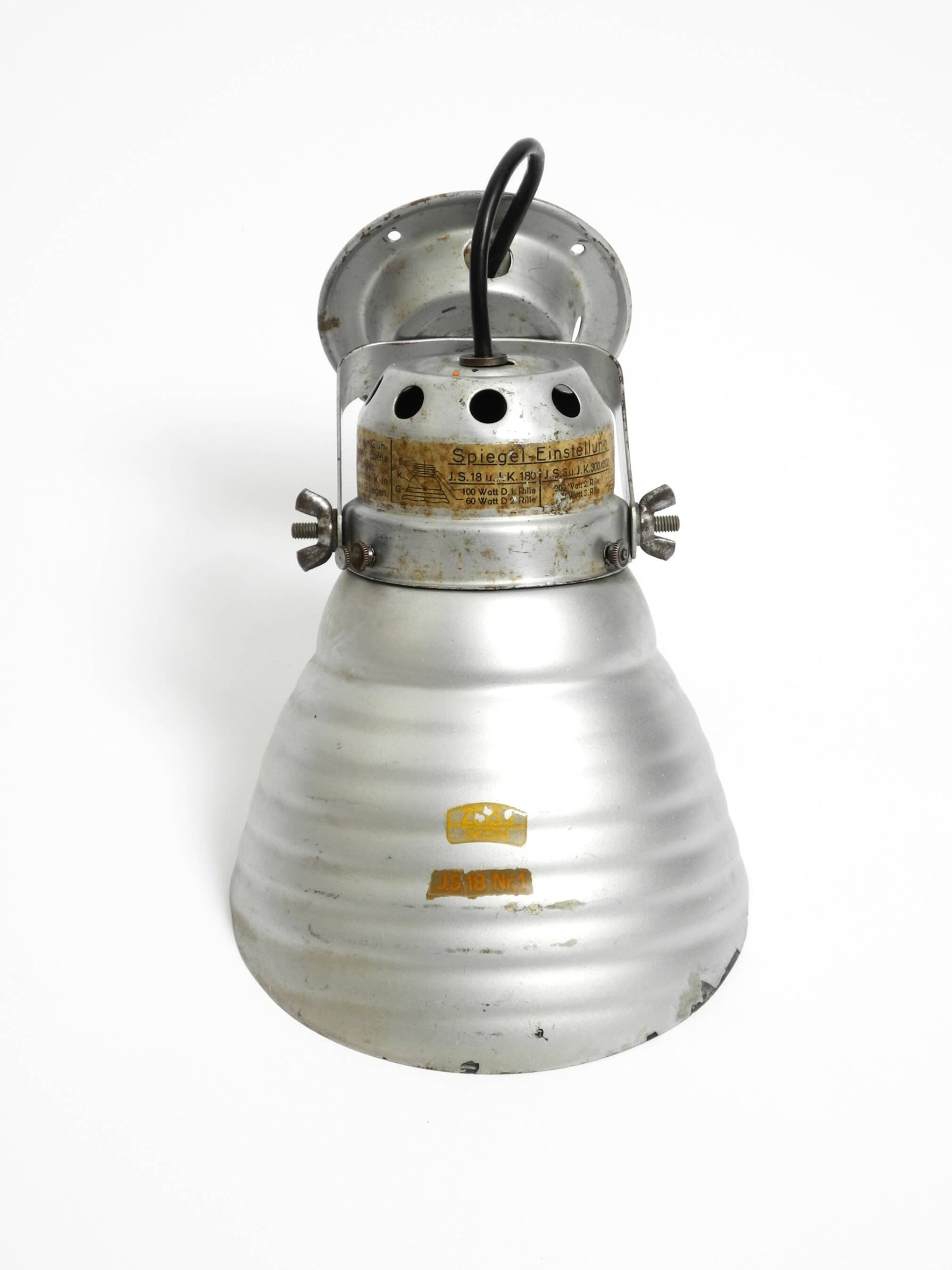 30s wall lamp by Adolf Meyer for Zeiss Ikon with adjustable mirrored shade