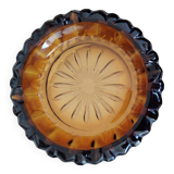 Cut and gilded crystal ashtray