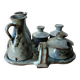Vintage Condiment Service in Pyrite Stoneware – ACTH Workshop (Thierry &