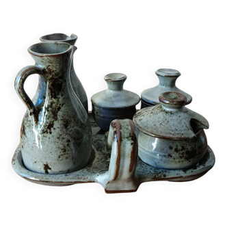 Vintage Condiment Service in Pyrite Stoneware – ACTH Workshop (Thierry &