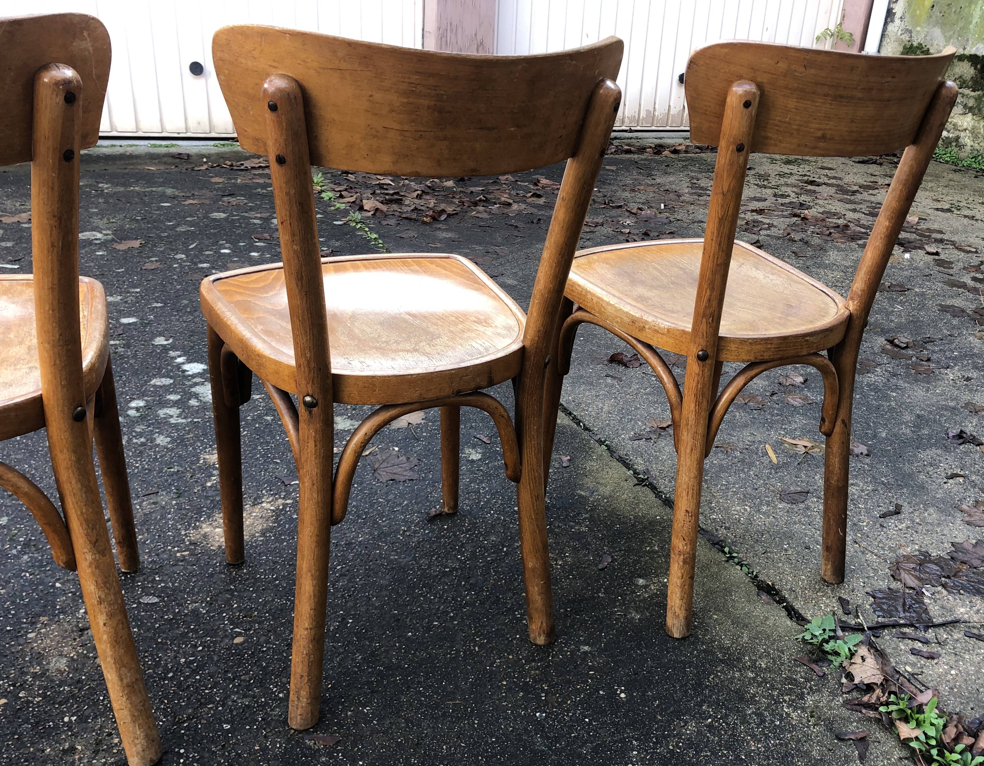 Lot of 4 vintage bistro chairs
