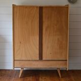 Wood and rattan wardrobe