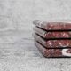 Madeji – Red Square Natural Marble Coasters - set of 4