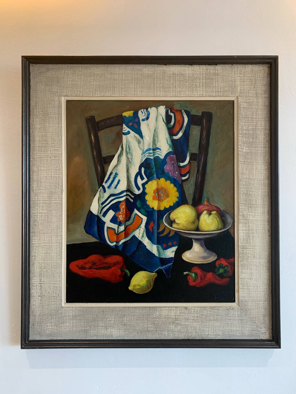 Oil on Canvas Still Life Gabriel Jutteau Vintage 1958