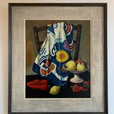 Oil on Canvas Still Life Gabriel Jutteau Vintage 1958