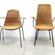 Set of two rattan easy chairs