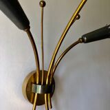 Wall lamp brass and gray metal 1950