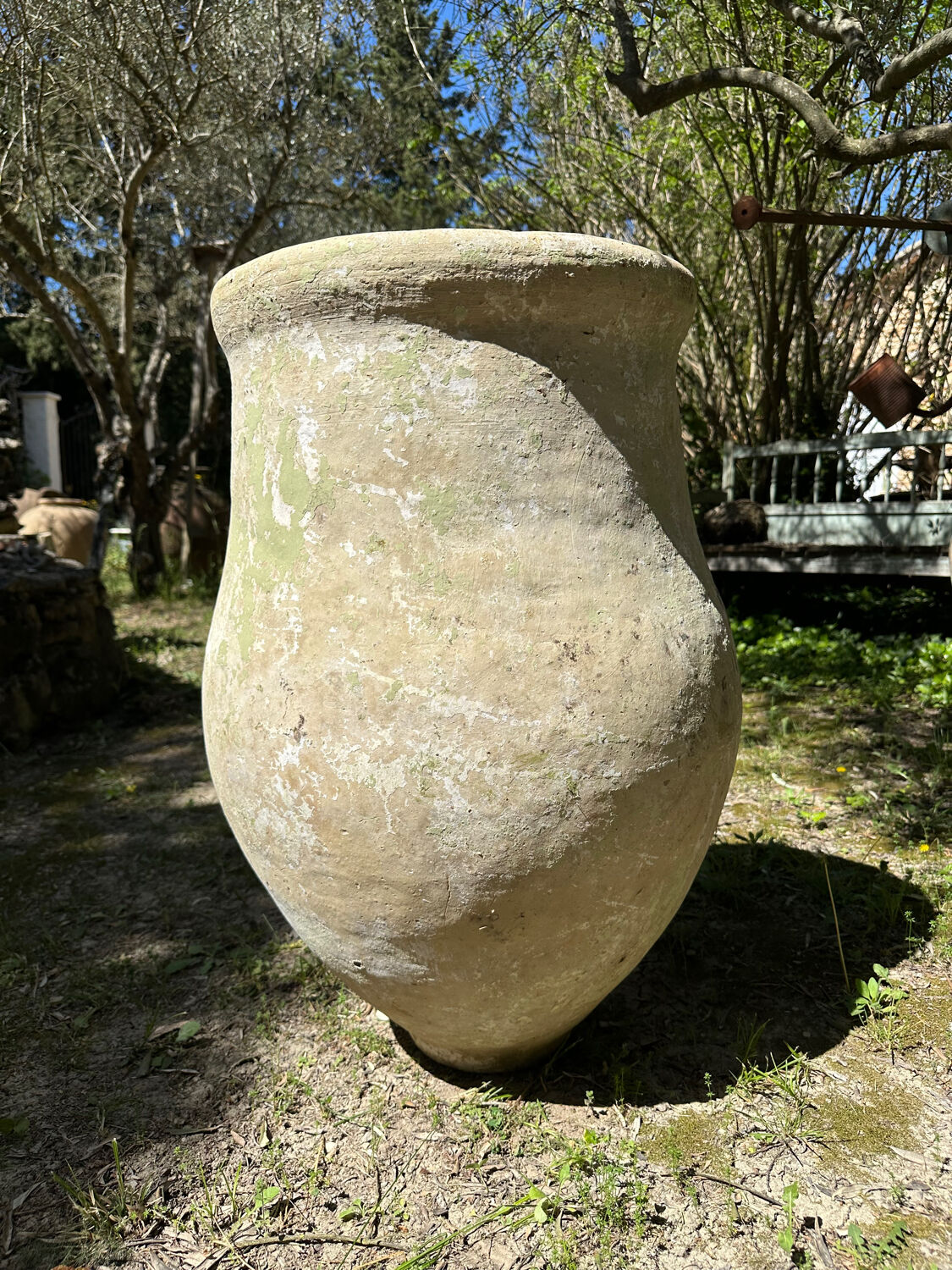 Ancient terracotta pottery jar from the 19th century