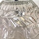 Portuguese farmhouse mid century clear floral glass hanging lamp, 1960s