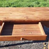 Country farm table in pine , 2 drawers