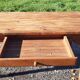 Country farm table in pine , 2 drawers