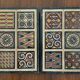 Duo of panels Imigongo carved wood Rwanda 1970