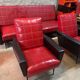 Canapé et 2 fauteuils vintage pied compas