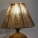 Stoneware and rope table lamp 1960