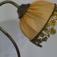 Lampe vintage à col de cygne en bronze doré et soie