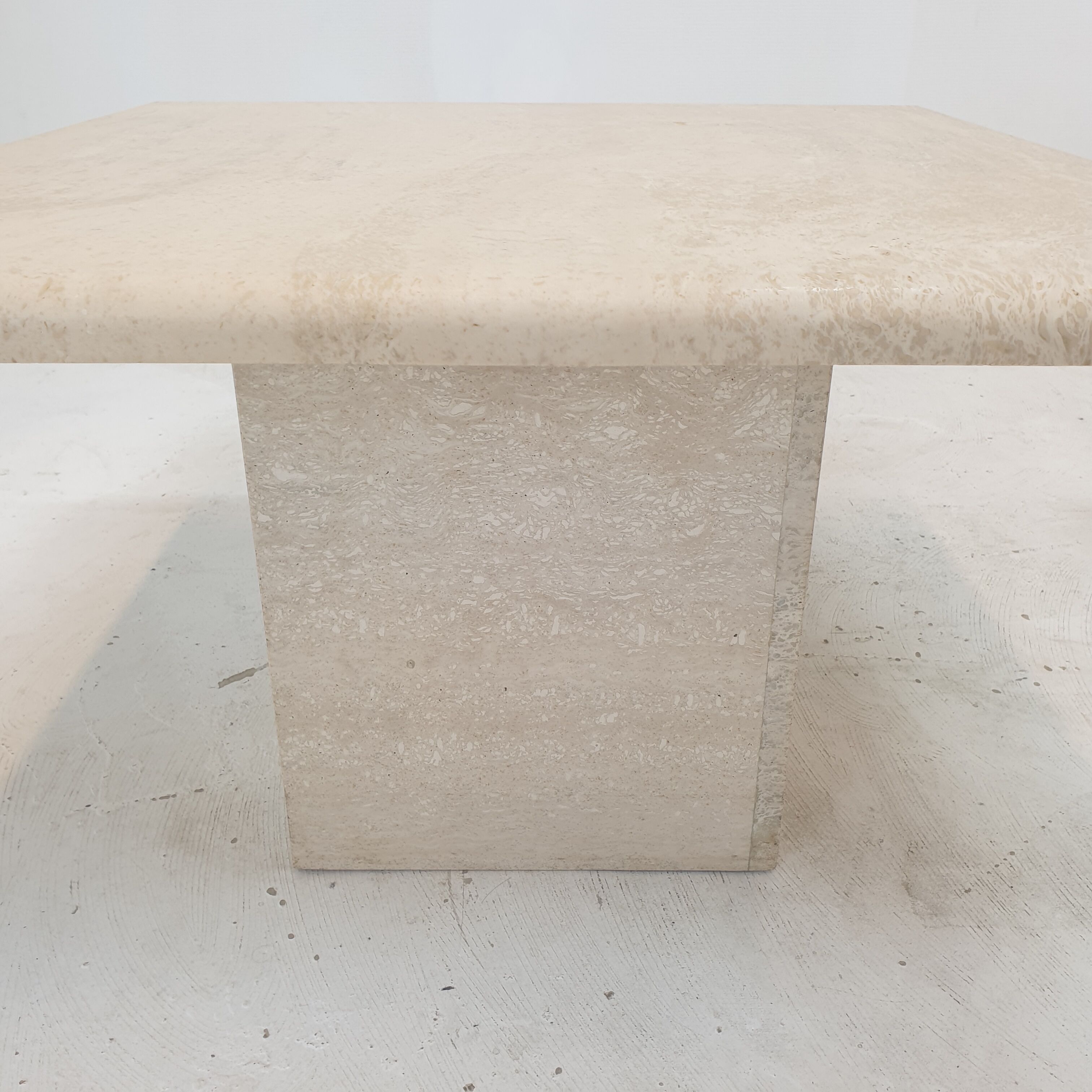 Set of 2 Italian Travertine Coffee or Side Tables, 1980s