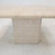 Set de 2 tables basses ou d’appoint en travertin italien, années 1980