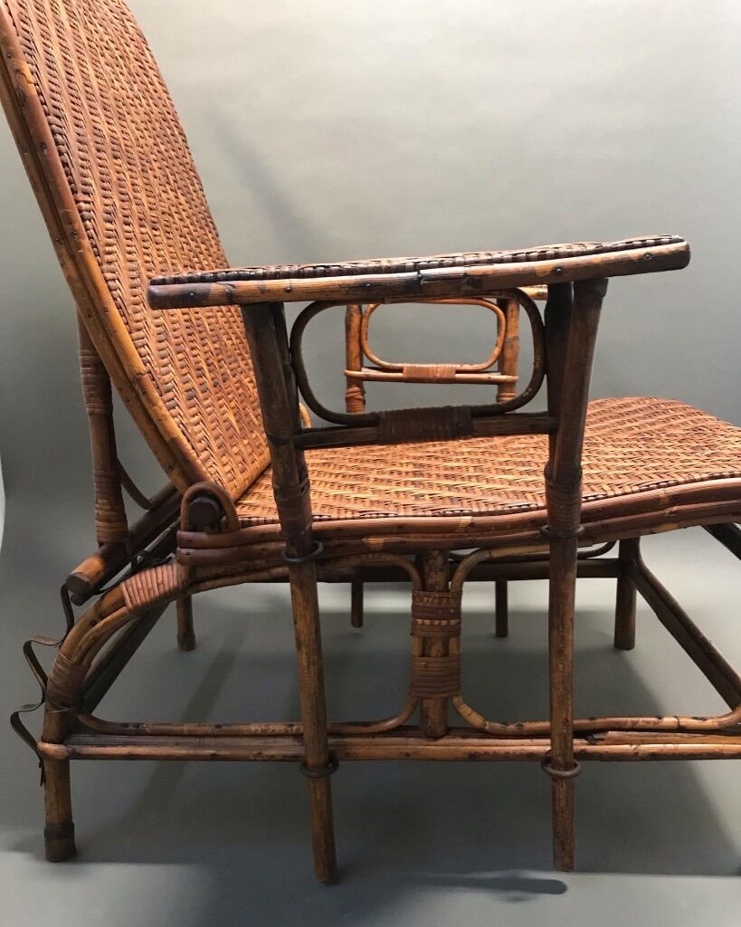 Old rattan armchair