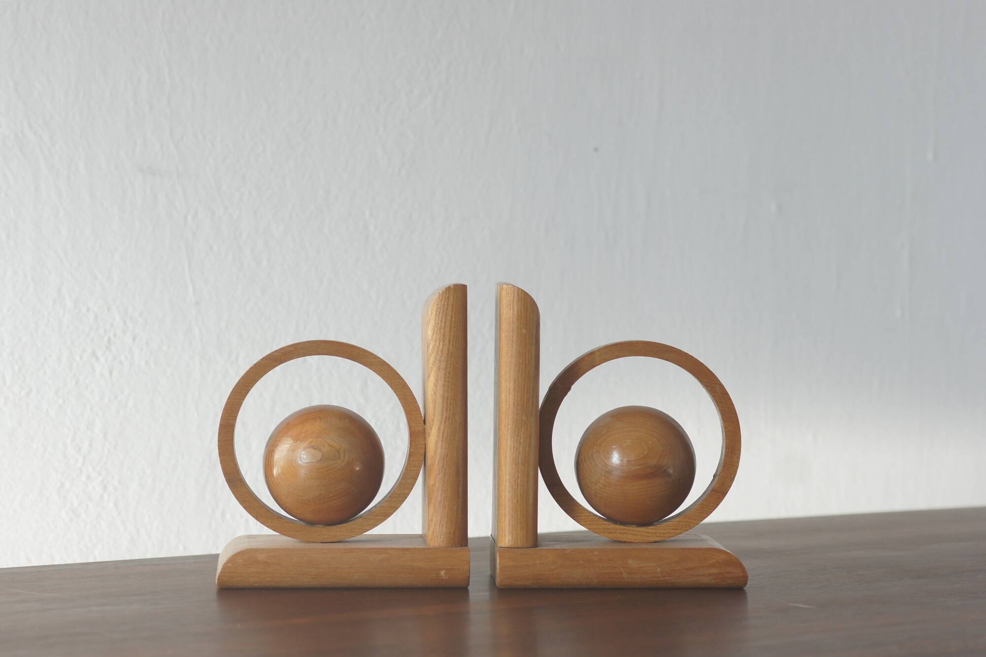 Mid-Century Modern Wooden Bookends, 1960s, Set of 2