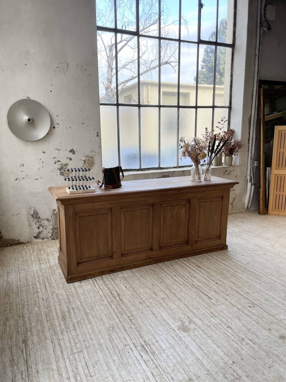 2m pine counter or central island with storage