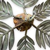 Palm leaf chandelier in painted sheet metal, 1970s