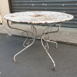 Old wrought iron garden table