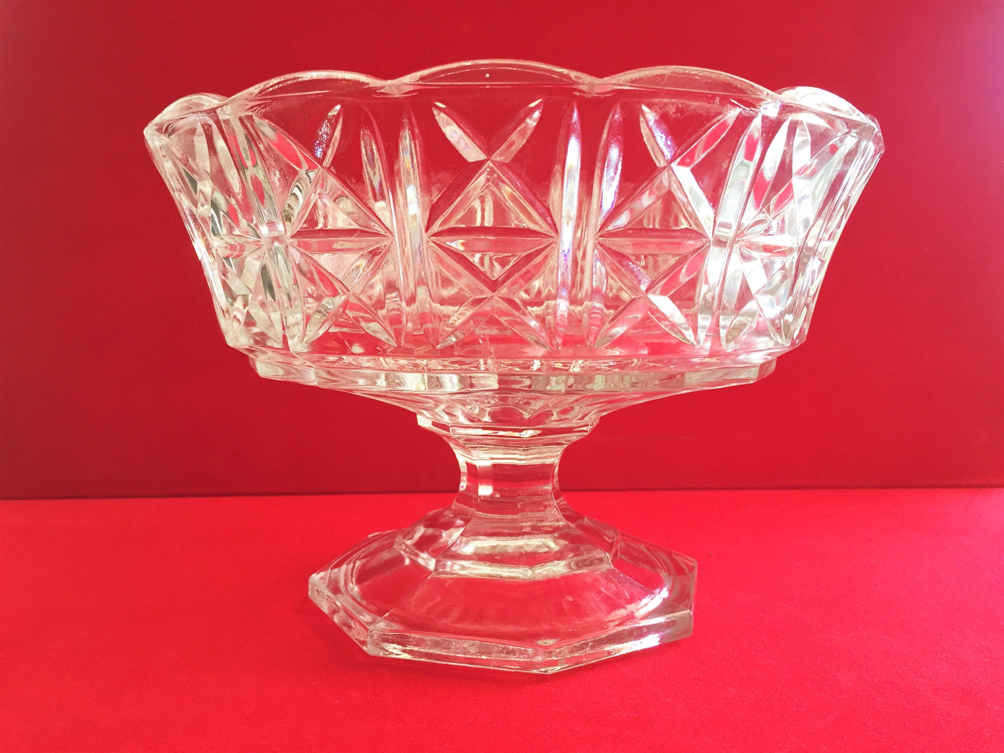 Crystal cup solid vintage centerpiece