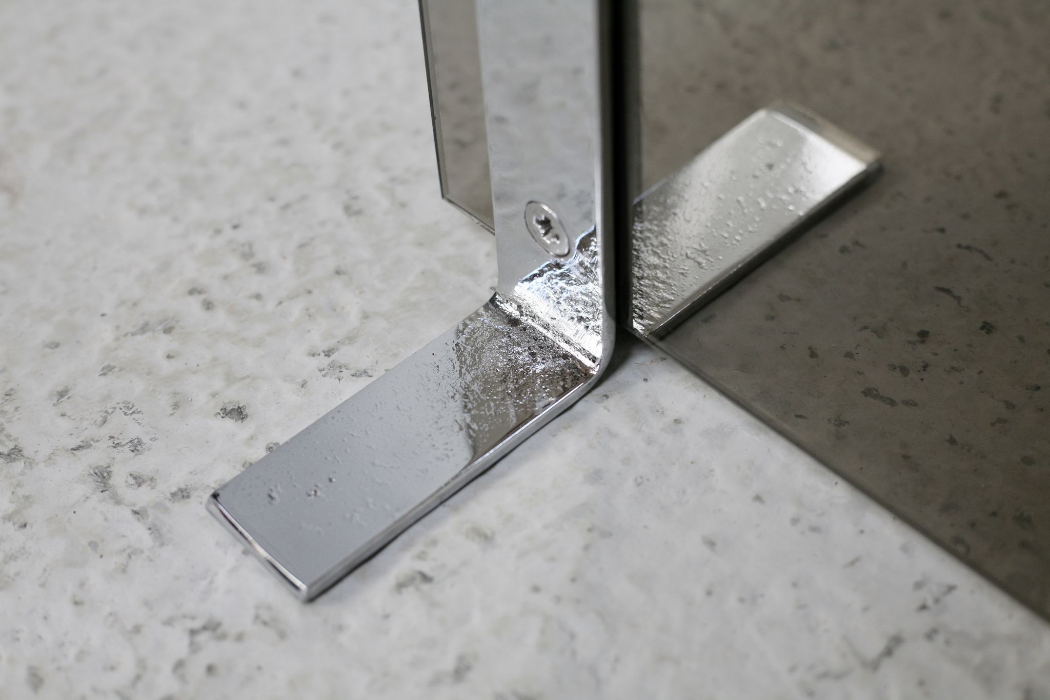Saint-gobain firewall, chromed steel and smoked glass, france, circa 1970