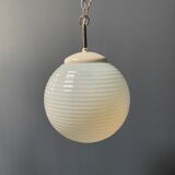 Mother of pearl opaline glass pendant lamps from the 1960s