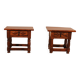 pair of Spanish walnut bedside tables