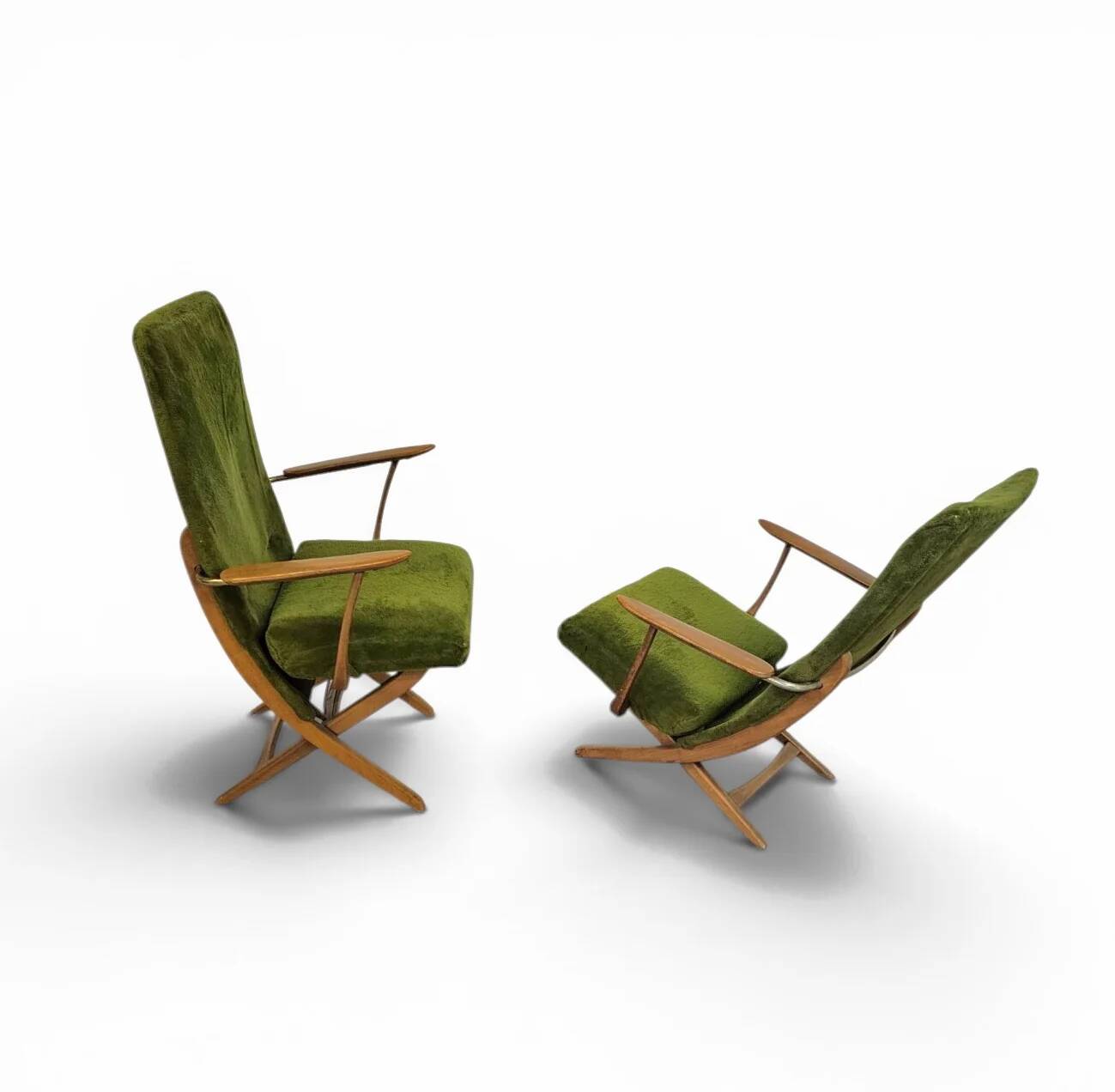 2 x 20th-century vintage design reclining armchairs