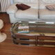 Coffee table chrome and smoked glass