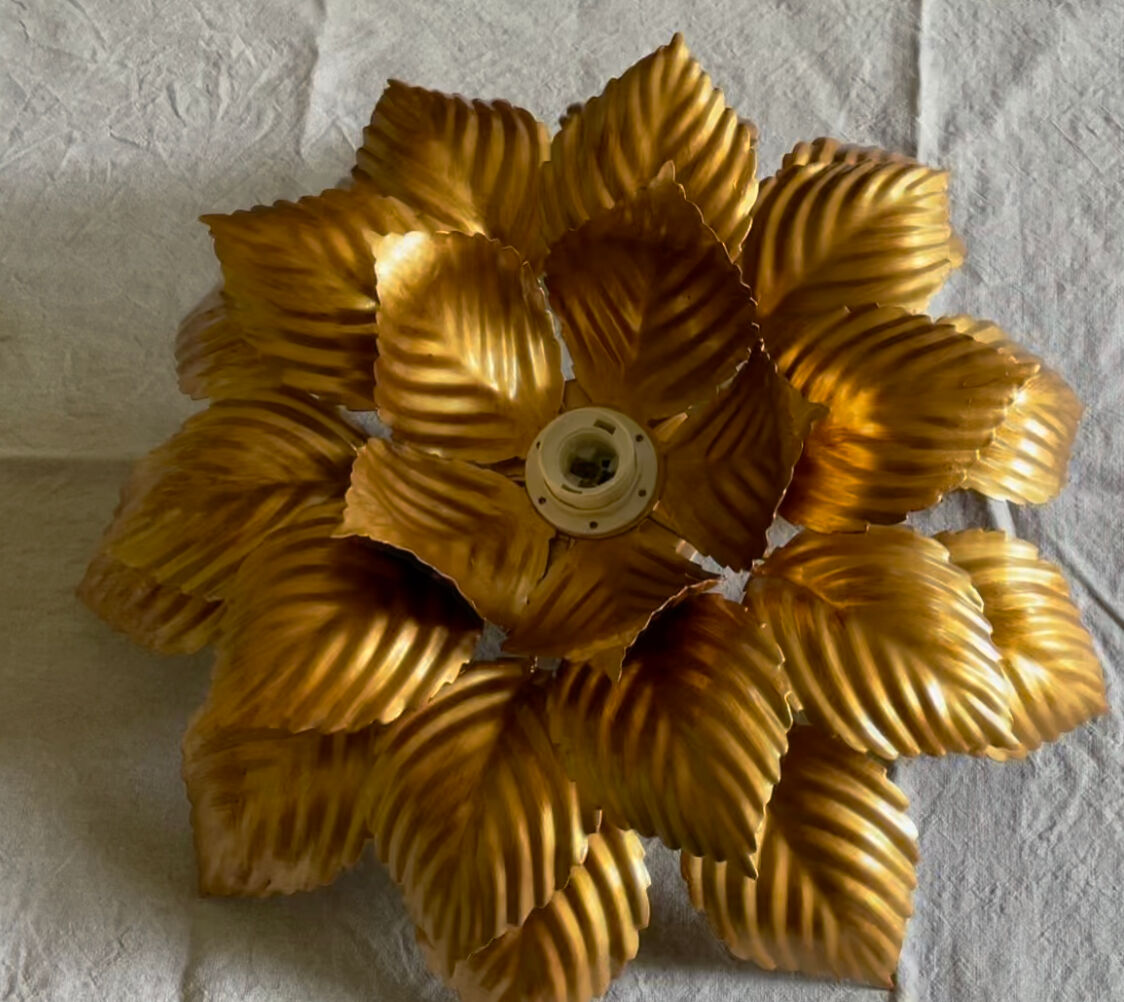 Ceiling lamp or golden flower sconce