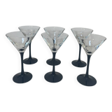 6 vintage cocktail glasses, 1980