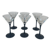 6 verres à cocktail vintage, 1980