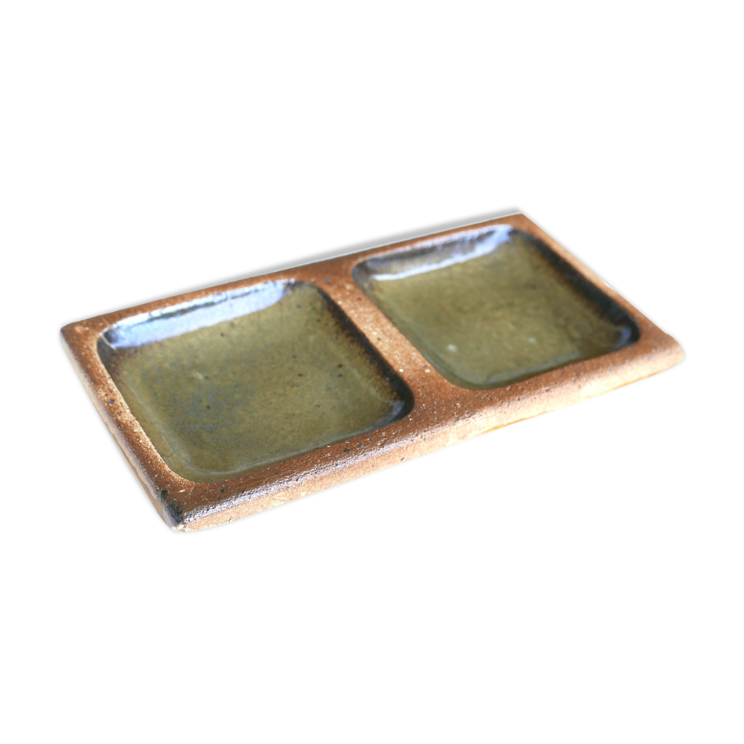 Empty stonescape pocket by Pierre Digan, green enamel, 60s