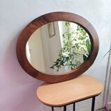 Miroir ovale en bois