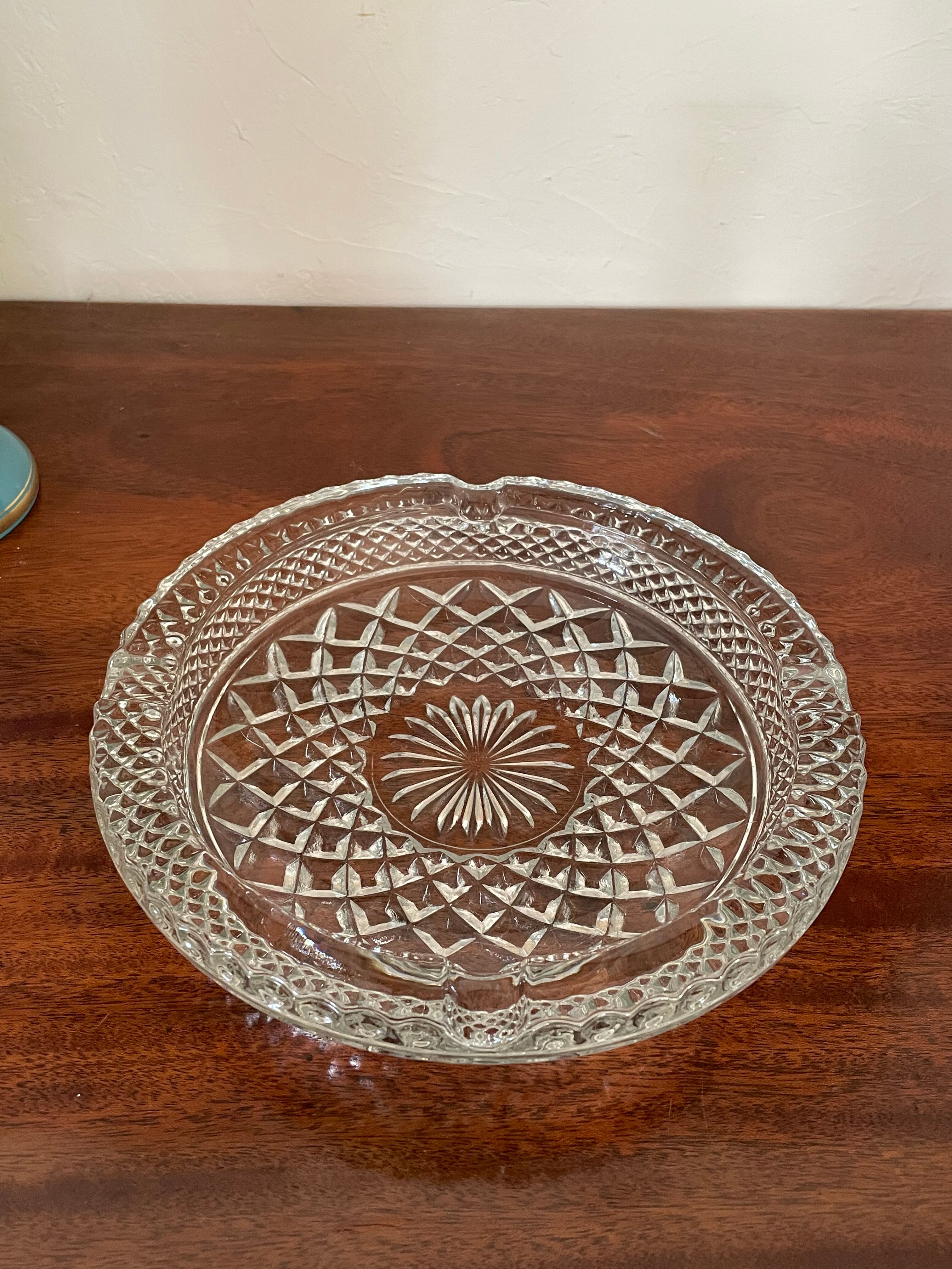 Ashtray empty pockets in cut glass 21,5cm