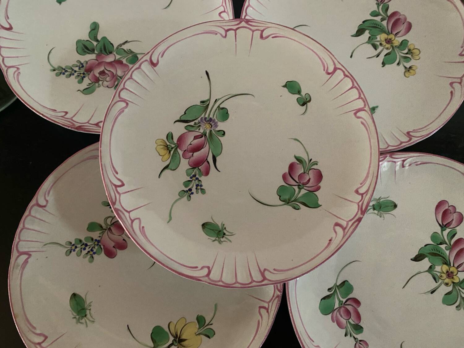 Lot de 5 assiettes à mignardises KG Luneville