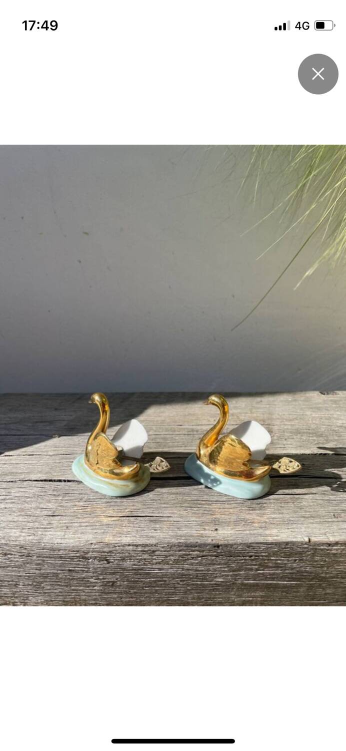 Limoges porcelain salt and pepper shakers with a bird motif