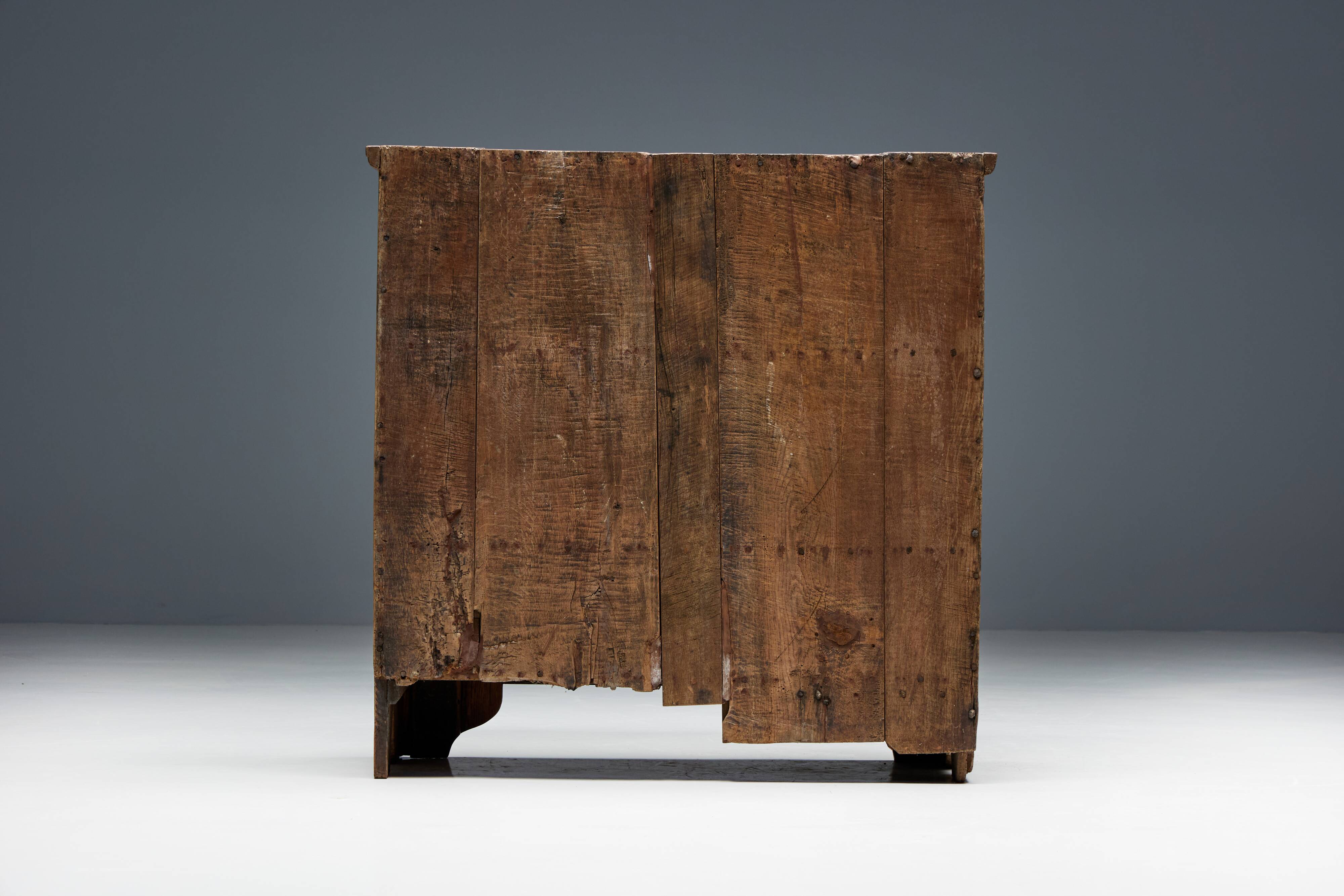 Brutalist Folk Art Cabinet, Spain, 18th Century