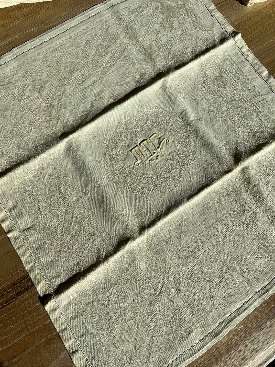 Lot of 6 old monogrammed table napkins