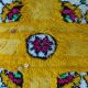 Moroccan yellow Berber cushion handmade 42x44 cm