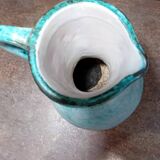 Turquoise ceramic pitcher vase