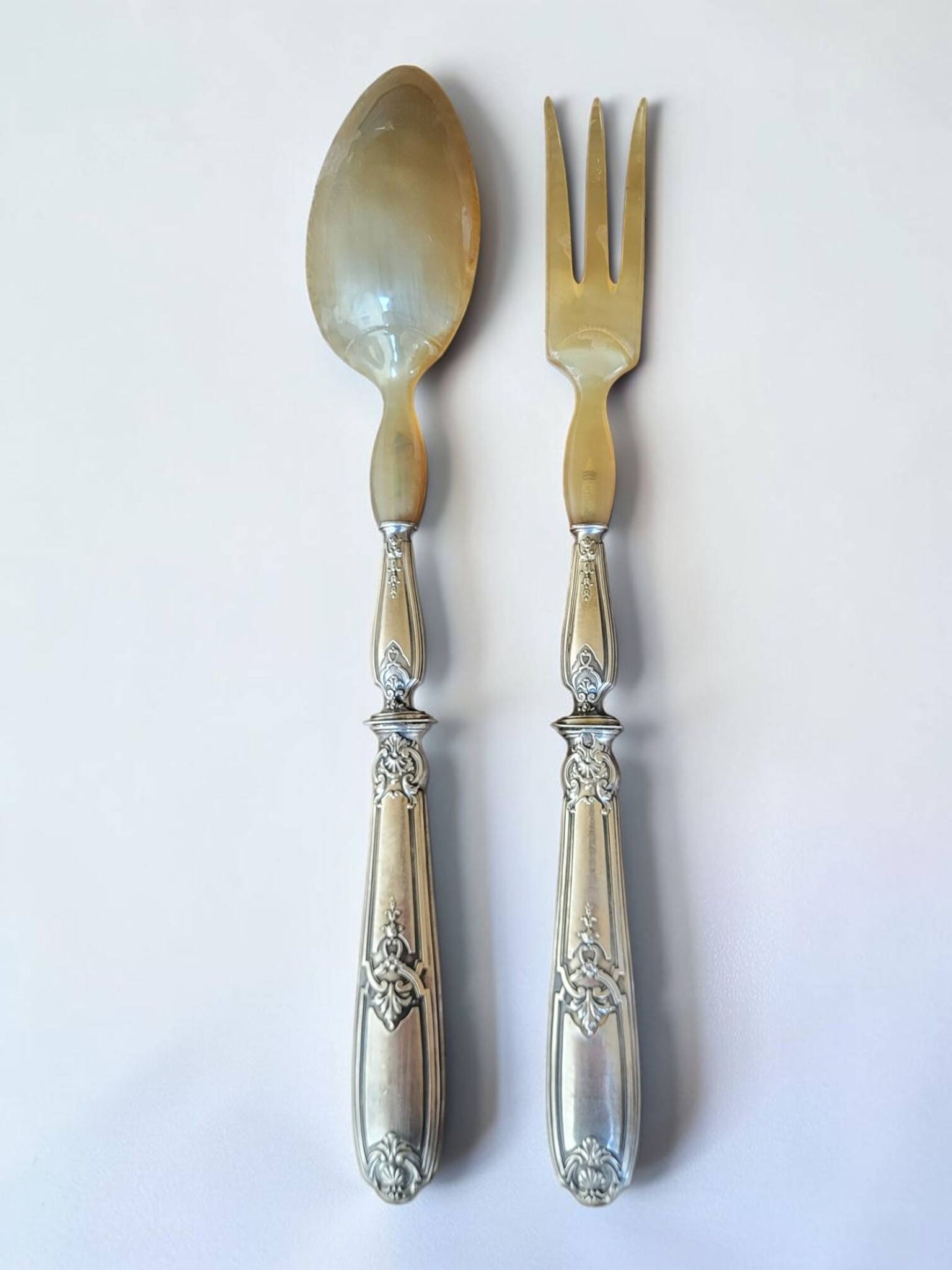 Silver-plated salad servers