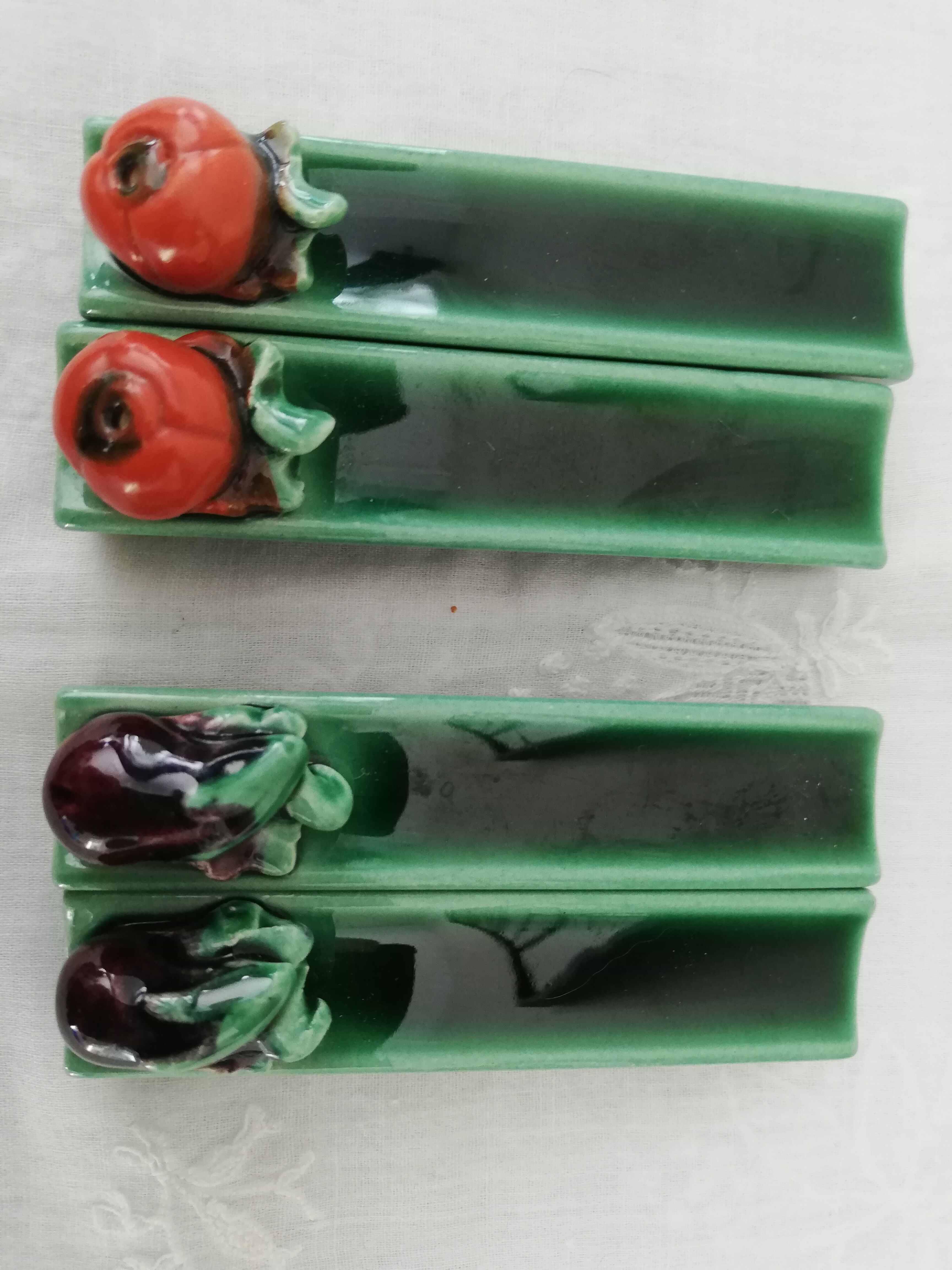 Lot de 12 porte couteaux céramique décor légumes