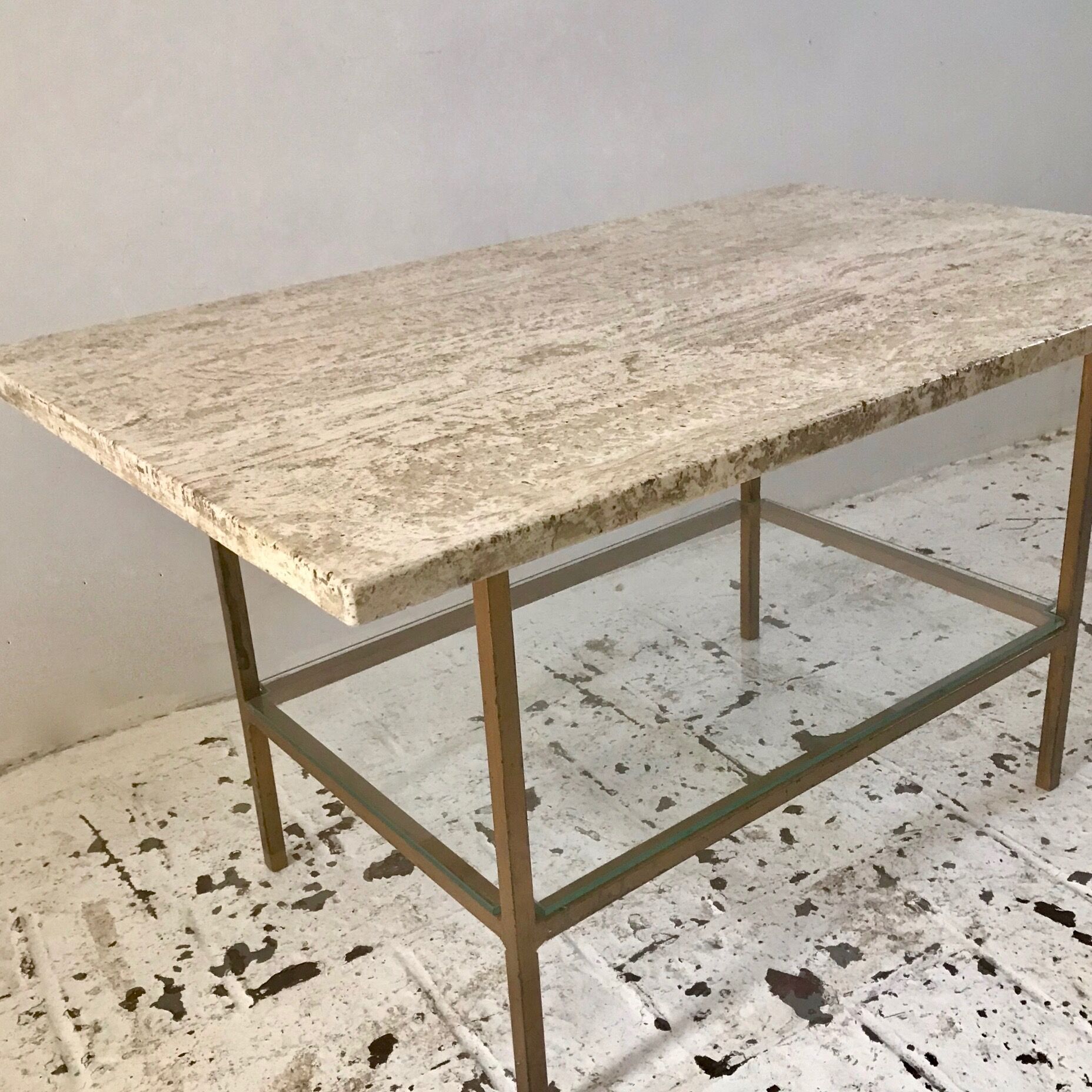 Travertine coffee table